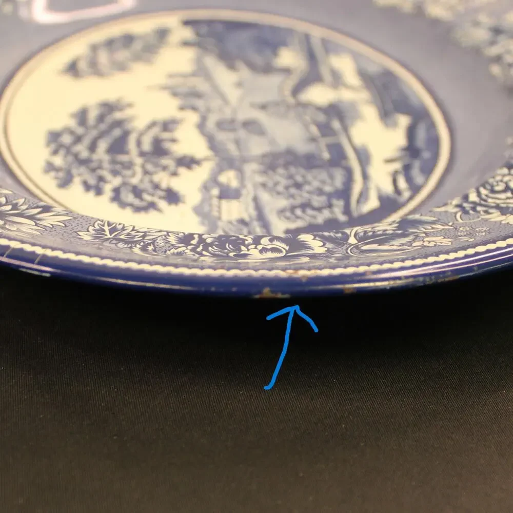 Vintage Daher Decorated Ware Blue Willow Tin Oval Serving Plate Wall Plate 13